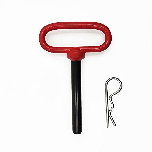 Trailer Tow Hitch Lock Pin with Rubber-Coated Handle, Red Head Hitch Pin-for Towing Cargo Boat, RV, Car, Truck, ATV (5/8 x 4 inch)