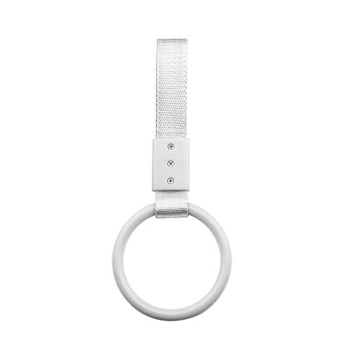KKmoon Ring Handle Strap Charm Round JDM Tsurikawa Ring Subway Train Bus Handle Strap Charm Drift Toy Bosozoku,White