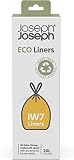 Joseph Joseph IW7 - Sacs poubelles écologique en plastique recyclé, sacs pour déchets de cuisine avec Fermeture à Poignées coulissantes, très résistants - 20 sacs, 20 litres, gris