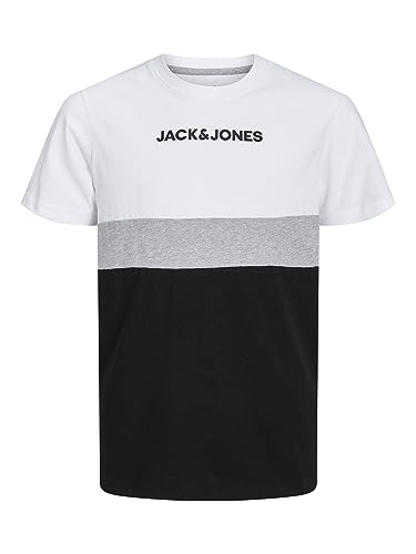 Jack & Jones Junior Jjereid Blocking tee SS Sn Jnr Camiseta, Blanco, 152 cm para Niños