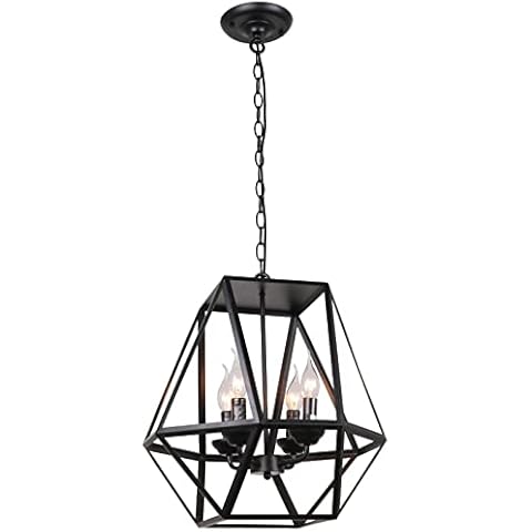 Unitary Antique Black Metal Lantern Chandelier Cover