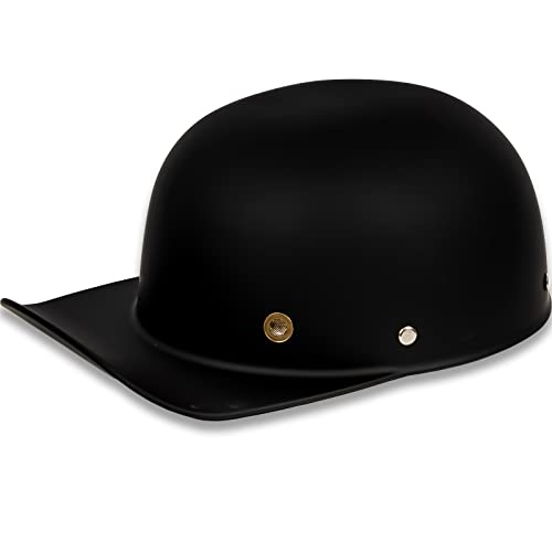 Yesmotor Baseball Style Cap Retro Motorcycle Helmet Unisex-Adult - Dot Approved (Matte Black, M) #TOP2