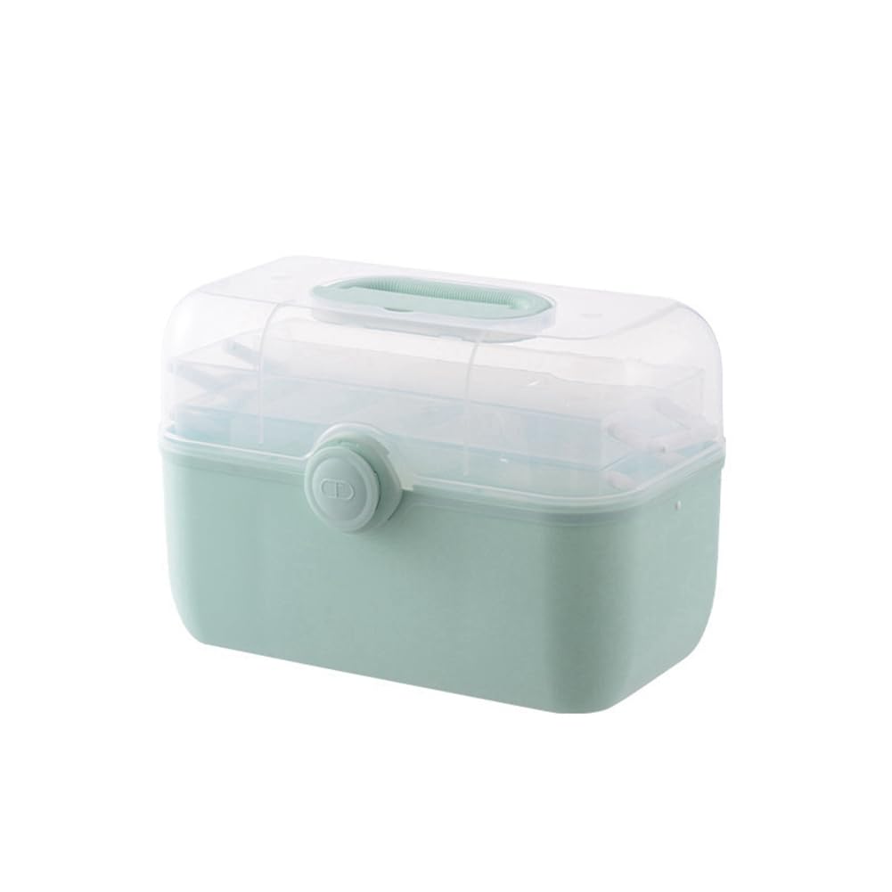 Tragbare Aufbewahrungsbox f¨¹r Medikamente, Aufbewahrungsbox, Gr¨¹ner Kunststoffbeh?lter, Familien-Notfallset-Box
