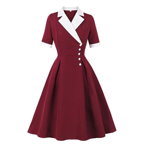 Wellwits Women's Smart Office Lady Work Cocktail Vintage Blazer Dress