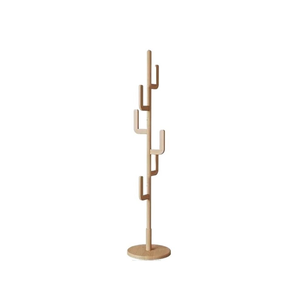 DFHS46JK Hat Rack Floor-standing Luxury Wood Vertical Coat Rack Pole Simple Hanger For Coats, Hats, Scarves And Handbags for Office(Natural)