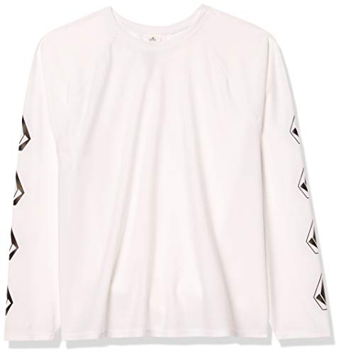 Volcom Junior's Simply Core Long Sleece Rashguard Plus Size, White, 12W