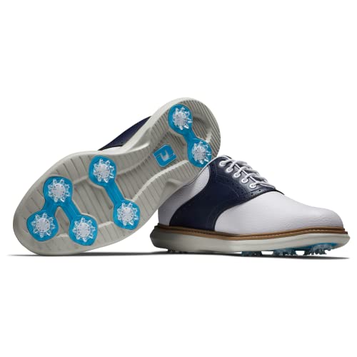 Miniatura 6 de Footjoy Fj Traditions, Zapato De Golf Hombre, Blanco Azul Marino, 39.5 Eu Ancho