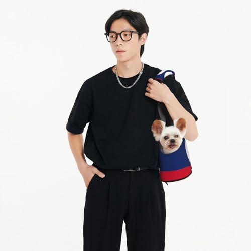 Sac de transport pour petit chien motif drapeau Laos avec parois en maille respirante