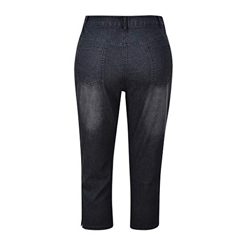 Slimming Womens Stretch Jeans Denim Solid Tummy Control Crop Capris Butt Lift Insulated Pants Outfits Trousers #TOP5