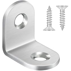 Angulares Para Estanterias Bolatus 20 conectores angulares de 20 x 20 mm, ángulo de metal de 90 grados, acero inoxidable, ángulo pequeño con 40 tornillos para mesa, silla, estantería, muebles