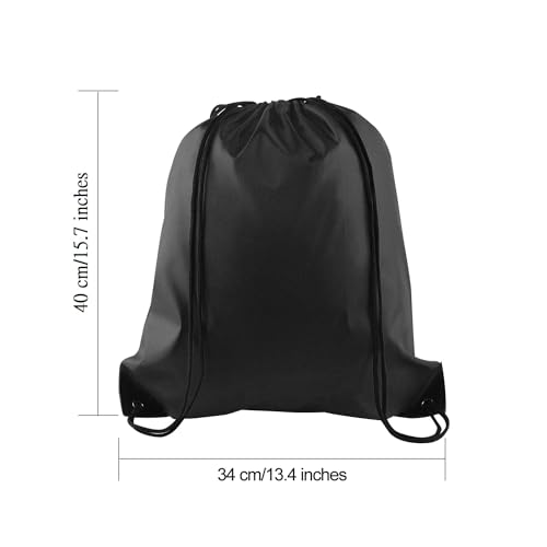 Image of KUUQA 2 Pcs Drawstring Backpack Bags Bulk Sports Cinch Sack String Backpack Storage Bags for Gym Traveling(Black, Blue)