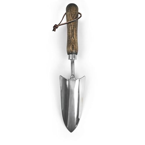 Stainless Steel Garden Transplanter Tool Ash Wood Ergonomic Handle