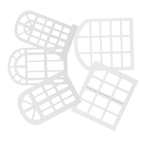 POPETPOP 5 Piezas De Muebles para Casa De Muñecas Ventana En Miniatura Decoración para Casa De Muñecas Marcos De Ventana De Simulación De Ventana Pequeña De Madera Blanca