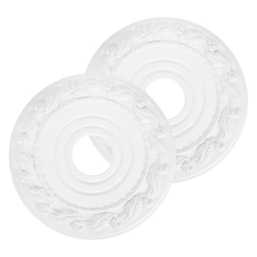 Rosace de plafond décorative sculpture 3D blanche en polyuréthane - 2