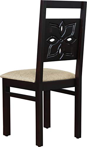 Image of HomeTown Flora Solid Wood Dining Chair Set of Two in Walnut Color