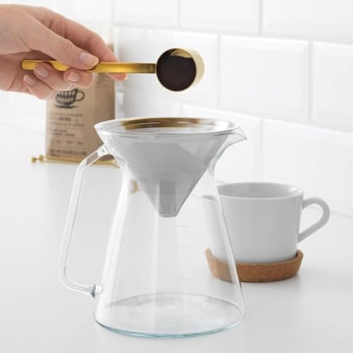 Image of Ikea HOGMODIG Coffee maker for drip coffee, clear glass /stainless steel, 0.6 l (1 qt)