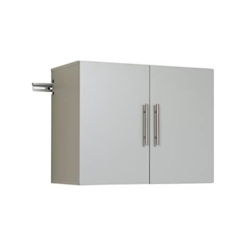 Prepac HangUps 30" Upper Garage Cabinet, Bathroom Cabinet Wall Mount, Laundry Cabinet, Kitchen Wall Cabinet, Ideal for Garage, Kitchen and Laundry Organization 30" W x 24" H x 16" D, Light Gray Cover