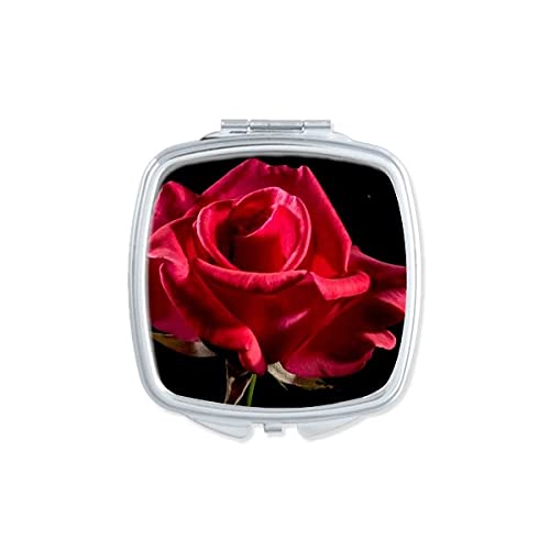 Dark Red Roses Flowers Art Deco Gift Fashion Mirror Portable Compact Pocket Makeup Double Sided Glass image 2