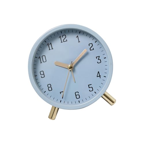 静かな動きの目覚まし時計、ナイトライト付き、電池式、寝室やオフィス向け、熟睡者向け、子供と大人向け、ミニマリストデザインの時計。