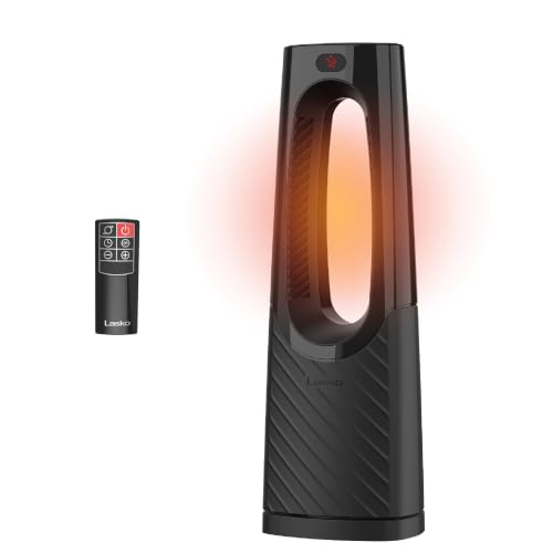 Lasko 28” Bladeless Ceramic Tower Space Heater with Remote - Black - CW210 | 1500W, Widespread Oscillation, 2 Heat Modes, Filter, Portable Tower Heater for Indoor Use, Office, Timer, Overheat Protection