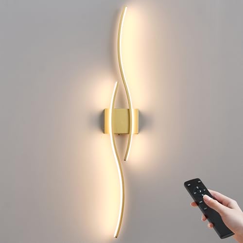 Image of KARTOOSH Wireless Wall Sconces, Dimmable LED Sconce with Remote | Battery Operated Wall Sconce with 3 CCT Night-Light Timer Memory Modern Wall Sconces for Living Room, Hallway, Bedroom