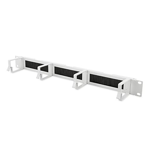 DIGITUS Kabel-Rangierpanel mit Durchführung - 1HE - 4 Führungsbügel 44 x 60 mm - 19-Zoll - Für Netzwerkschränke & Netzwerkkabel - Grau