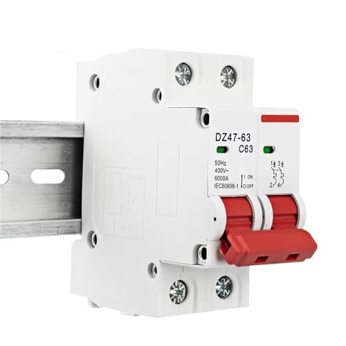 Disyuntor MCB 2P 20A tipo C para riel DIN interruptor magnetotérmico CA 230V 400V 5