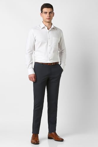 Image of Van Heusen Men's Mid Rise Slim Fit Premium Formal Trousers | Superior Comfort | Auto-Flex Waist Band | Soft Touch