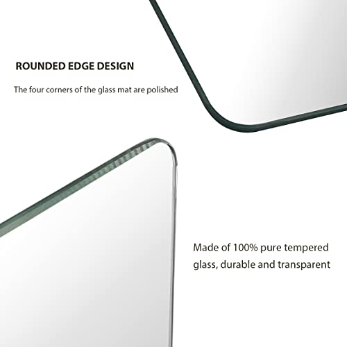 Ogcau Office Chair Mat For Carpet, Desk Chair Mat For Carpeted Floors, 36" X 46" Glass Chair Mat For Hardwood Floor, 1/5" Thick Computer Chair Mat For Carpet, Floor Mat With 4 Anti-Slip Pads #TOP4