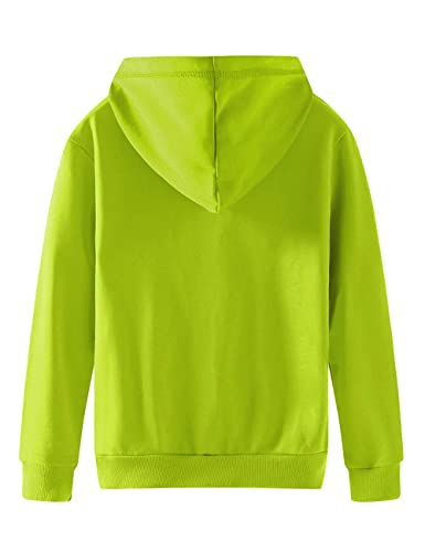 Spring&Gege Youth Solid Full Zipper Hoodies Soft Kids Hooded Sweatshirt For Boys And Girls, Safety Green, Size 11-12 Years #TOP1