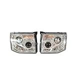 HKATVXI A Pair Car Modified LED Angel Eye Lens Headlight Far and Near Light Compatible with Mitsubishi Pajero V31 V32 1992 1993 1994 1995 96(White)