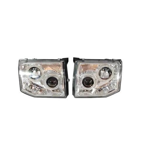HKATVXI A Pair Car Modified LED Angel Eye Lens Headlight Far and Near Light Compatible with Mitsubishi Pajero V31 V32 1992 1993 1994 1995 96(White)