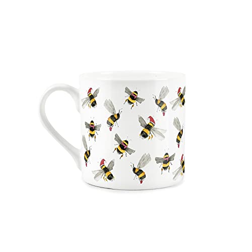Purely Home Oh Christmas Bee Mug - Festive Bumblebee Print Bone China Mug Coffee/Tea Present Gift for Bee Lovers - Image 2