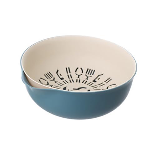 BIUDECO Scolapasta Cucina Multifunzionale in Plastica con Portafrutta e Contenitore Set per Lavaggio e Sgocciolamento Verdure Scodella Scolapasta per Uso Domestico e Campeggio