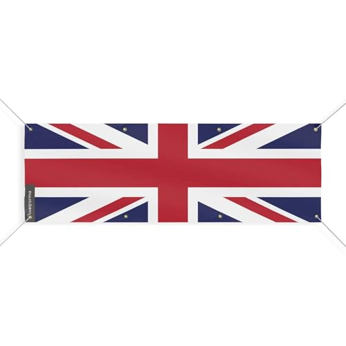 Drapeau du Royaume-Uni 8 oeillets en tissu résistant pour mât extérieur