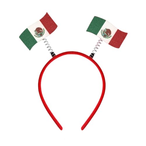 Soyzvteo Soccer World Cup Headbands Country Flag Hairbands Hair Accessories for Women Men for Cheering at Football Events-Mexico