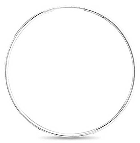 FANTOM Hoop 925 Sterling Silver Earrings. 30mm - 1.20 Inch Diameter Made in Italy2