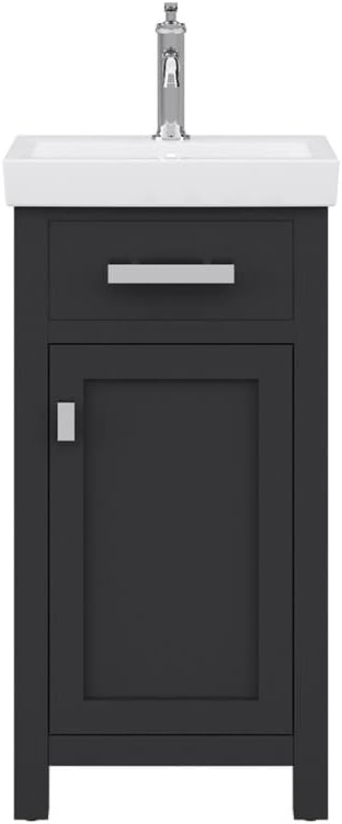 Water Creation Mia 18" Solid Hardwood Single Bathroom Vanity in Espresso/Chrome
