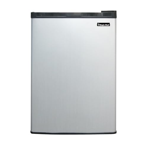 Image of Magic Chef 2.6-cu. ft. Mini Fridge in Stainless Steel, Small Compact All Refrigerator with No Freezer for Bedroom, Apartment, Dorm Room, Office
