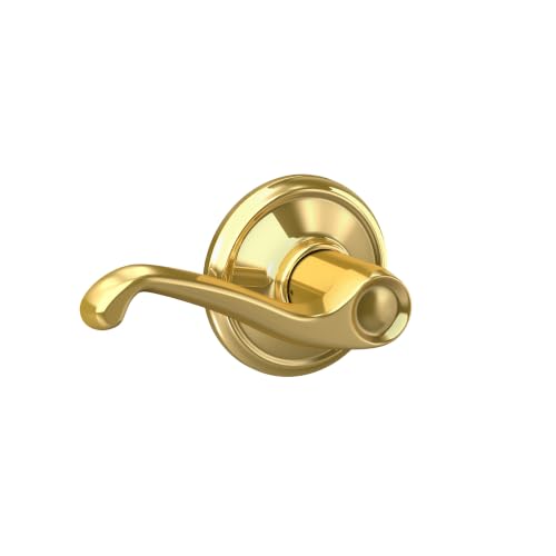 SCHLAGE Flair Hall/Closet Passage Door Handle, Reversible, Bright Brass - image 2