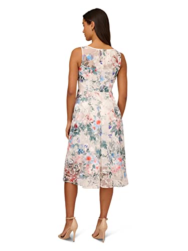 Image of Adrianna Papell Women's Floral Printed Veiled Dress
