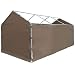 Abba Patio Replacement Canopy Cover for 10 x 20-Feet Carport 8 Legs Carport Shelter with Rings, Brown (Frame & Top Cover Not Included)