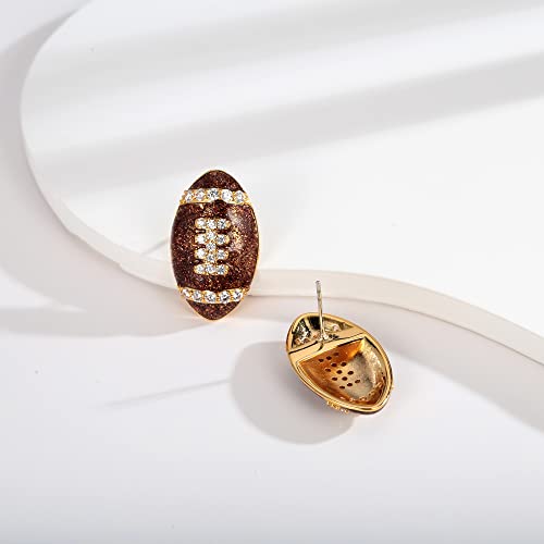 image for LILIE&WHITE Brown Rugby Earrings Sport Stud Earrings for Women Footbal
