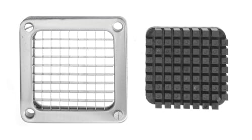 HENDI Bloc de coupe pour coupe-frites, 9 mm, avec plaque de poussée, 110x110x(H)10mm, aluminium et acier inoxydable