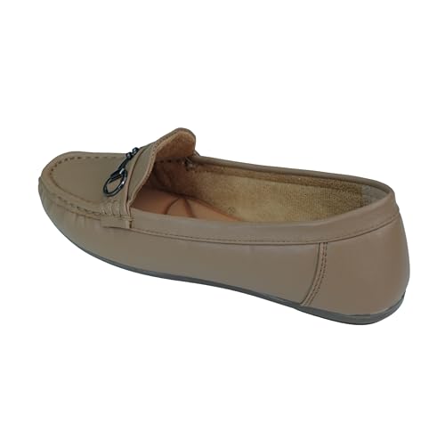 Image of Pluxh Women's Classic Ballet Flats with Metal Detail | Soft Padded Slip-On Shoes | Lightweight Comfort Footwear | Flexible Sole | Office, Casual