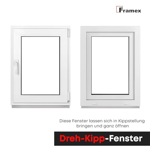 Kellerfenster Framex Kunststofffenster in Weiß, 95 x 45 cm