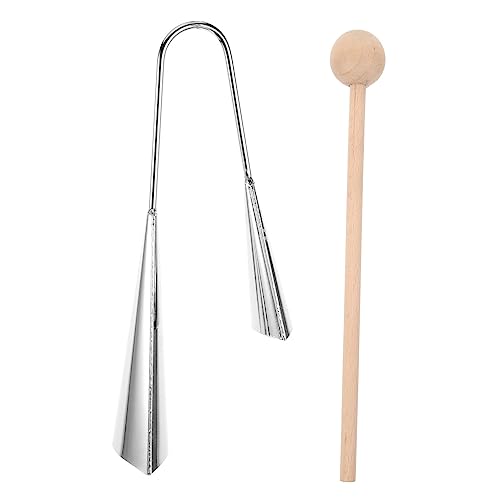 BESPORTBLE Metal Cowbell Instrument with Mallet Stick for Practice Performance Durable Sturdy Design for Cheering Crisp Sound for