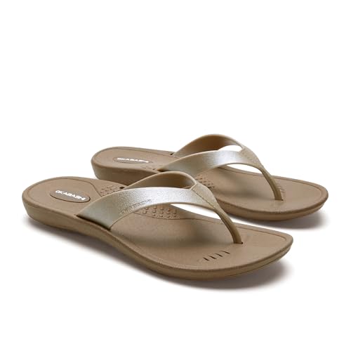 Image of OKABASHI Women's Breeze Flip Flop | Contoured Footbed w /Arch Support for All-Day Comfort | Slip-Resistant & Waterproof | Sustainably Made in The USA