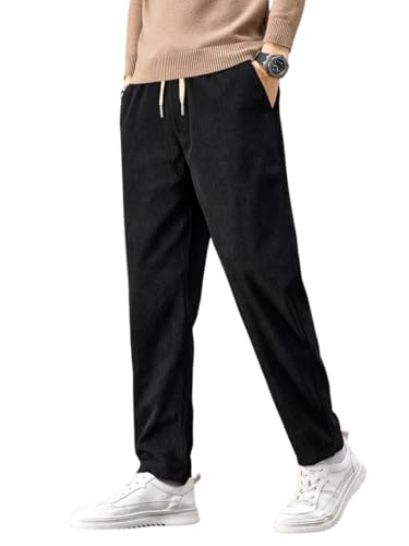 Image of Samfor Men's Comfortable Corduroy Pants | Relaxed Fit Stretch Waist Trousers for Everyday Wear