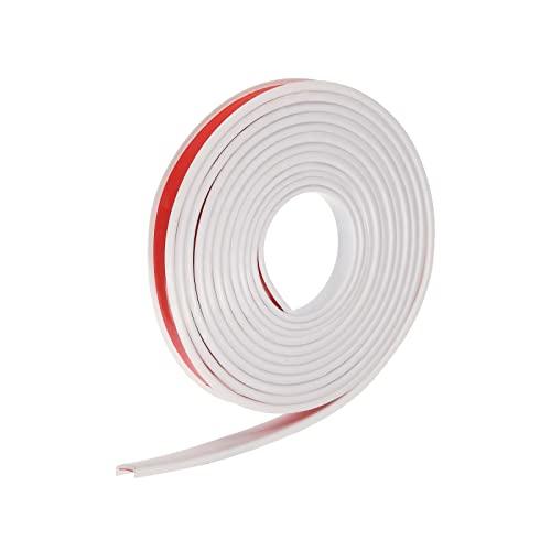 Image of uxcell U Shape Furniture Edge Banding, 4M Self Adhesive Flexible Edging Trim, 5x15mm TPE Edge Guards for Cabinets Furniture Repair Restoration, White